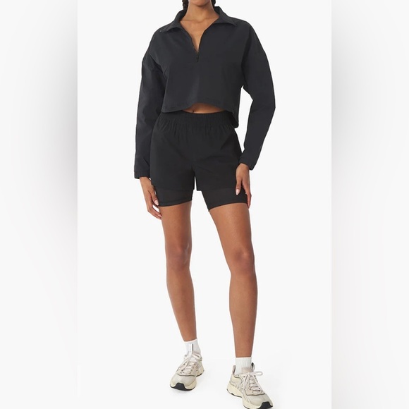 WE.WORE.WHAT- Athletic Layered Windbreaker Biker Shorts - Picture 6 of 9